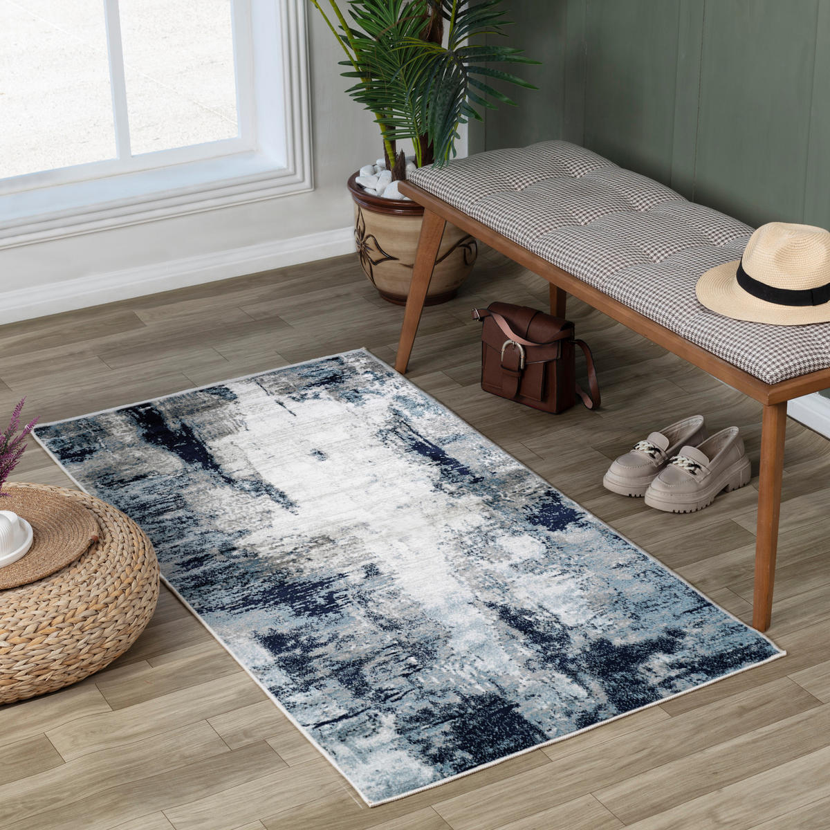 KURZFLORTEPPICH Giulia 80/150 cm Marineblau - Blaugrau, Textil (80/150cm) - LIVABLISS