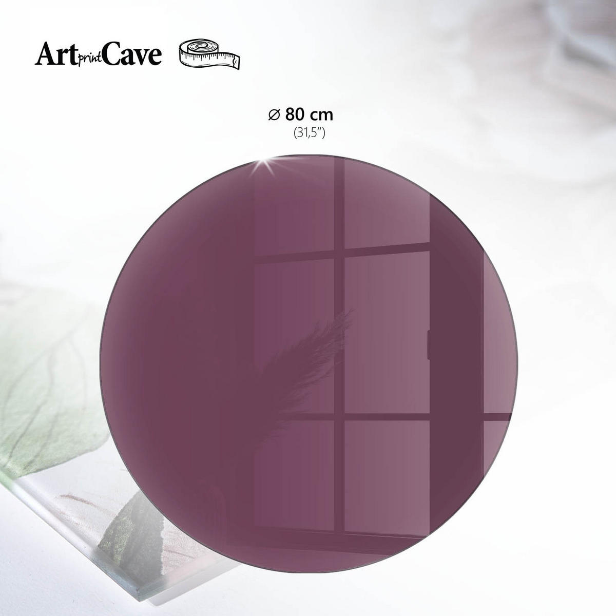 TISCHPLATTE fi80 cm – Lila Farbe - Violett, Glas (80/80/0.4cm) - Wallfluent