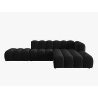 ECKSOFA modular rechts Lupine aus Samt schwarz 5 Sitzplätze - Schwarz, Textil (177/299cm) - Micadoni