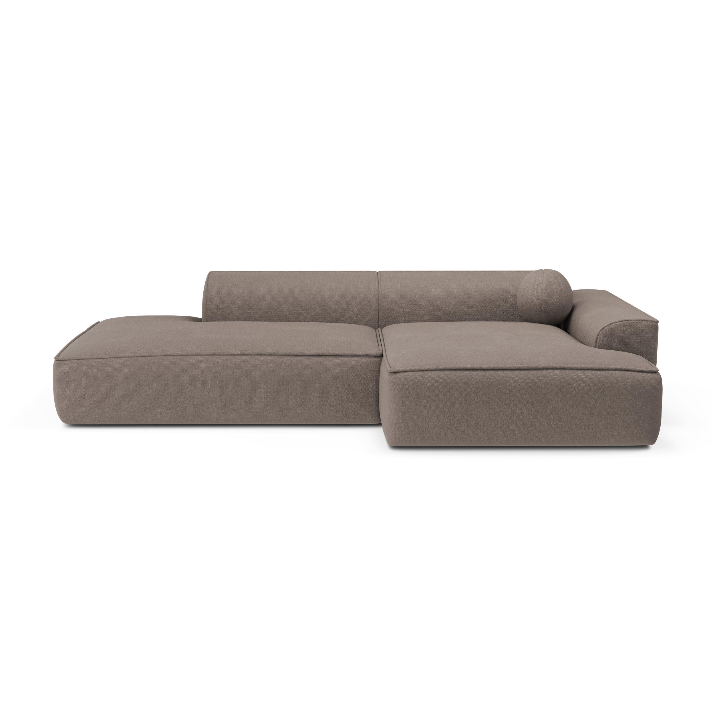 ECKSOFA RECHTS Rastergewebe Taupe 300cm - Taupe, Textil (300/155cm) - Sia Home