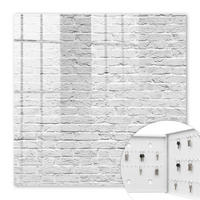 SCHLÜSSELBOX Weiß 30x30 cm – Türöffnung nach rechts - Ziegelmauer - Grau, Metall (30/30/5cm) - TULUP