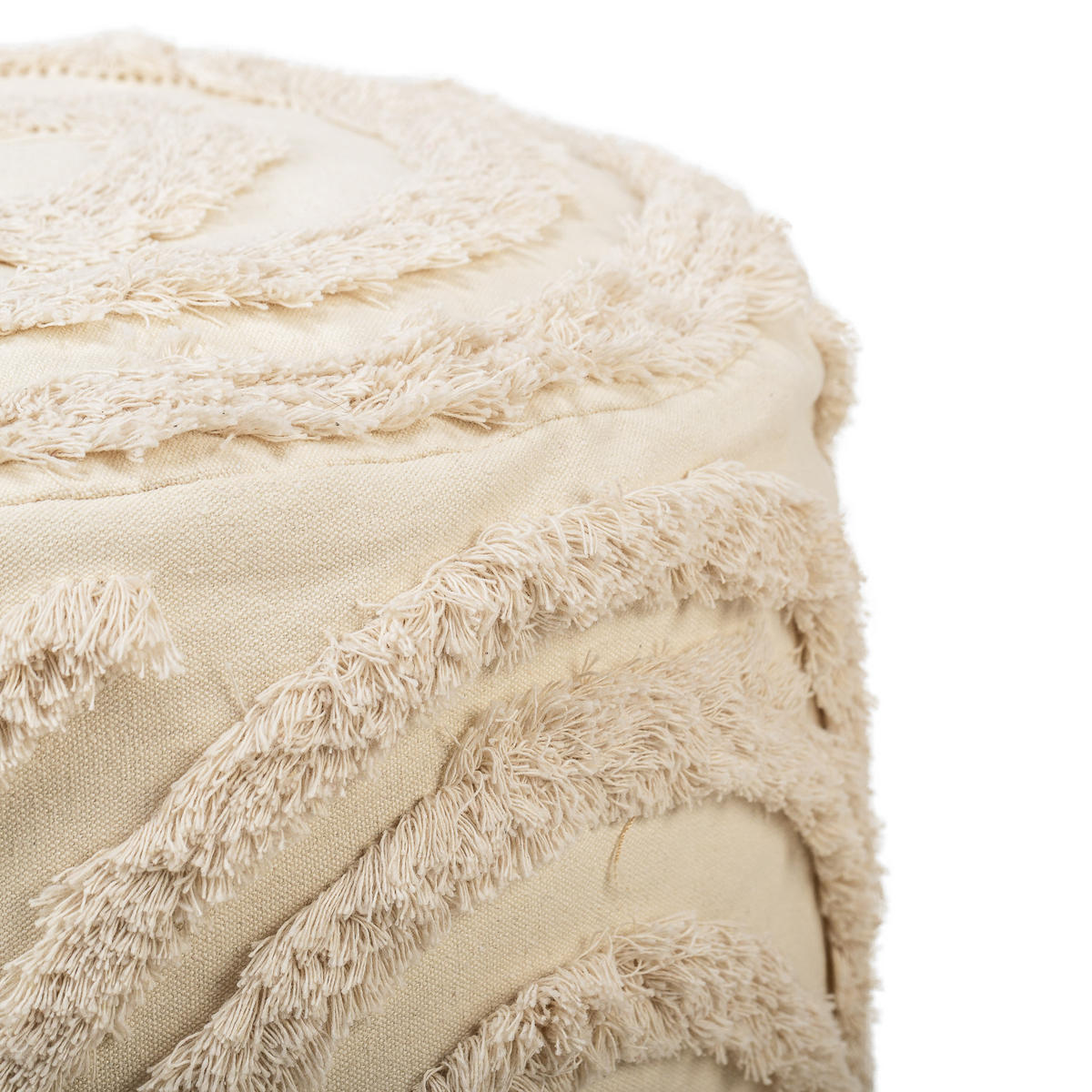 POUF Stoff Beige - Beige, Textil (40/43/40cm) - Nordlys