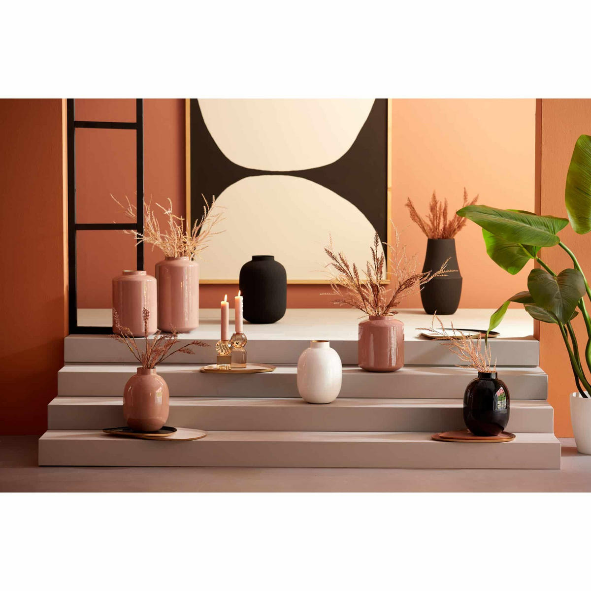 VASE Alen Schwarz 20/20/36.5 cm - Schwarz, Metall (36.5cm) - Luqaza