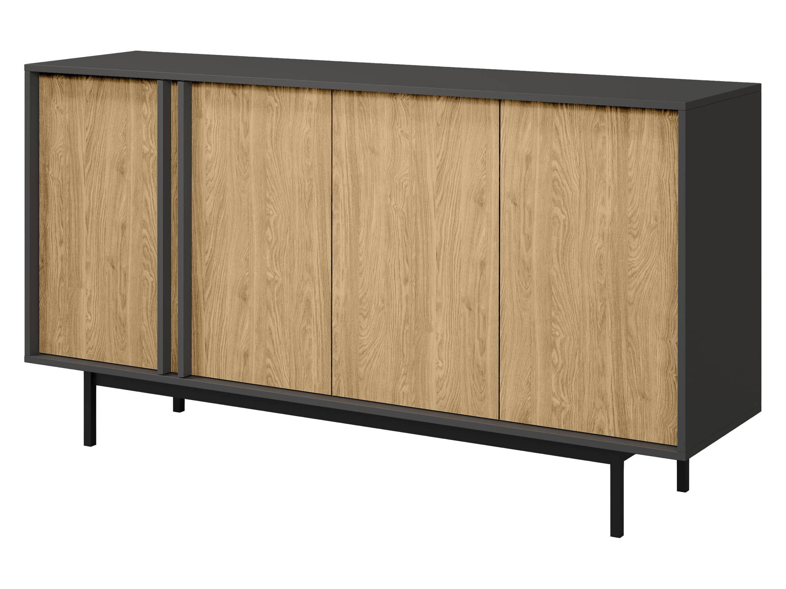 KOMMODE Alsy 4D AL06 - Eichefarben/Anthrazit, Holzwerkstoff/Kunststoff (163/87/43cm) - MIRJAN24