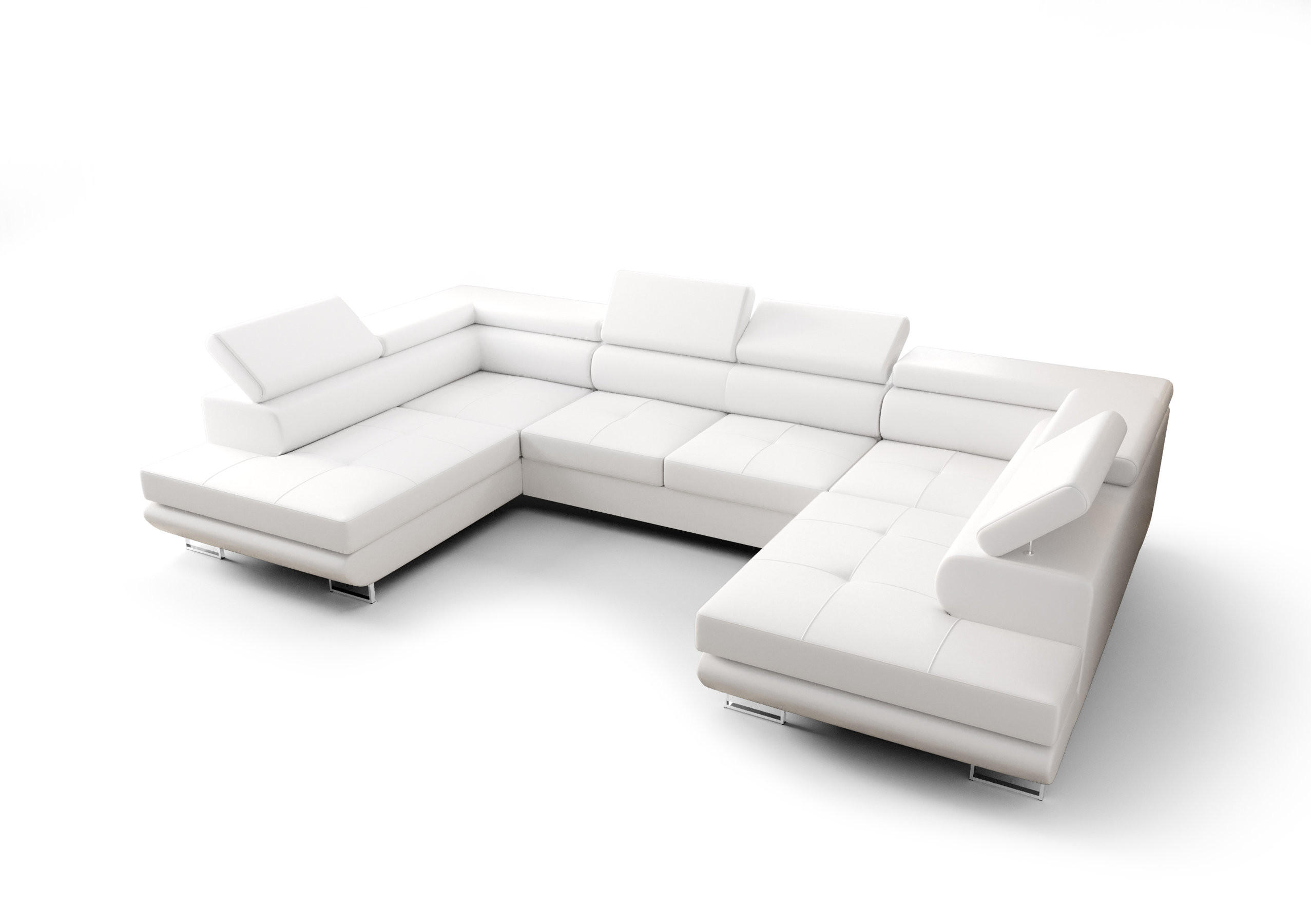 O-Sofa Wohnlandschaft Weiß 342x89x202 cm