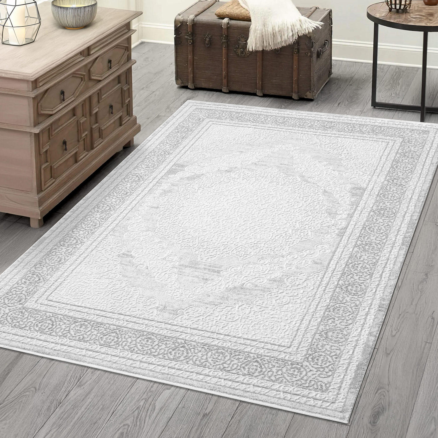 KURZFLOR-TEPPICH Antik 209 Grau 120x170 cm - Grau, Textil (120/170cm) - carpet city