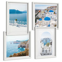 BILDER SET 4er Set - 50x50 cm & 40x60 cm Weißer Rahmen - Meeresarchitektur Griechenlands - Weiß, Kunststoff (50/50cm) - TULUP