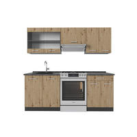 KÜCHE R-Line Artisan Eiche/Anthrazit 200 cm ohne AP - Anthrazit/Eiche Artisan, Holzwerkstoff (200/81.6/46cm) - Vicco