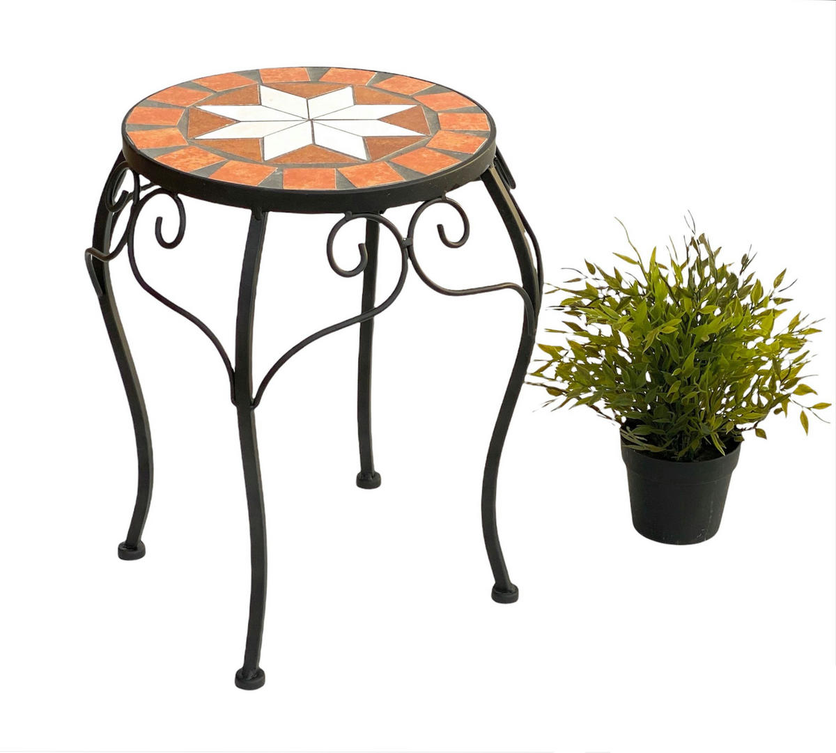 BLUMENHOCKER Merano 37 cm Rund - Schwarz, Metall (26/37/26cm) - DanDiBo