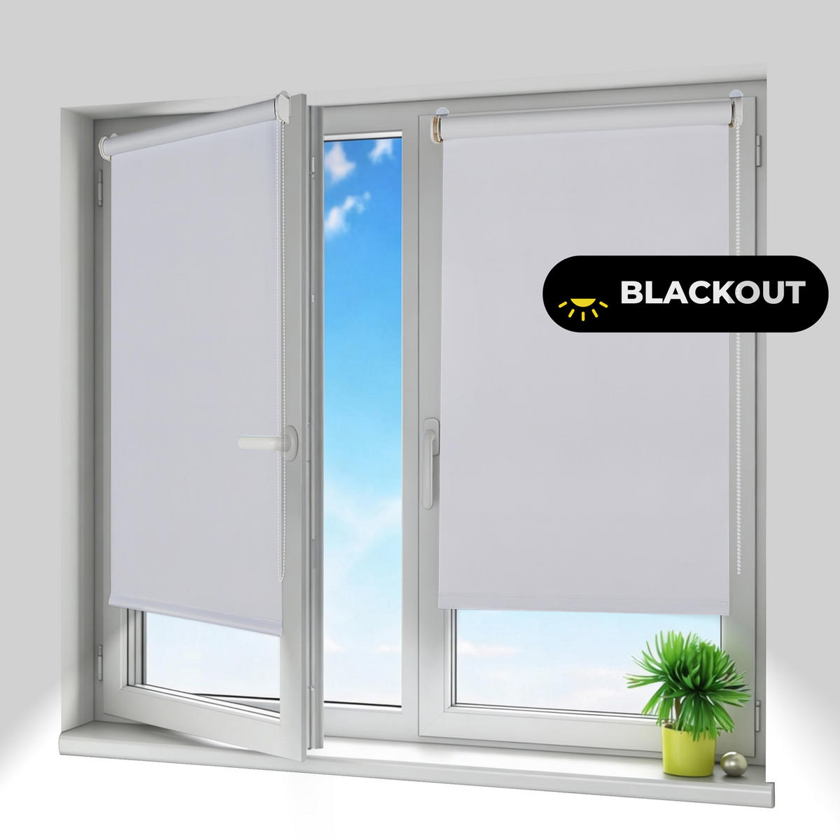 VERDUNKELUNGSROLLO Moon Easyfix Weiß 45x180 - Weiß, Kunststoff (45/180/1cm) - STORESDECO