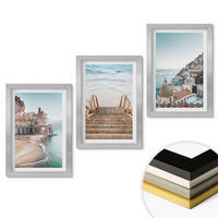 WANDBILDER 3er Set - 20x30 cm Silberner Rahmen - Sommerliche Strandansichten in Pastellfarben - Silberfarben, Kunststoff (20/30cm) - ArtPrintCave