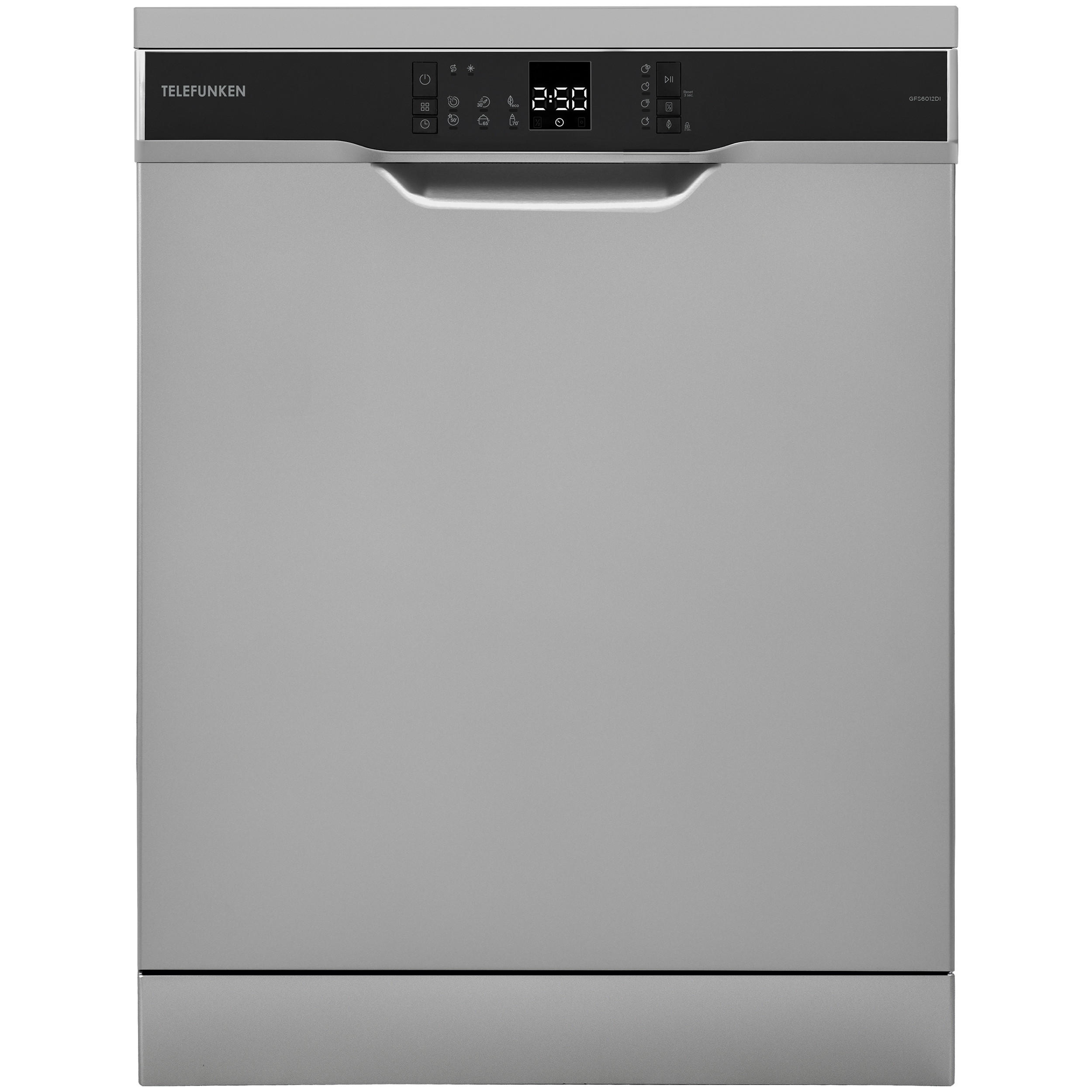 GESCHIRRSPÜLER freistehend, 60 cm Spülmaschine, 12 Maßgedecke, 6 Programme, AquaStop, Eco, Silber - Silberfarben, Kunststoff/Metall (59.8/85/59.8cm) - Telefunken