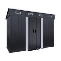 METALL-GARTENHAUS denver Grau - Grau, Metall (123/260/267cm) - Habitat Garten