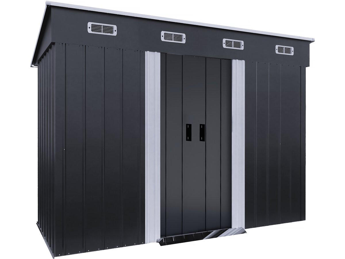 METALL-GARTENHAUS denver Grau - Grau, Metall (123/260/267cm) - Habitat Garten