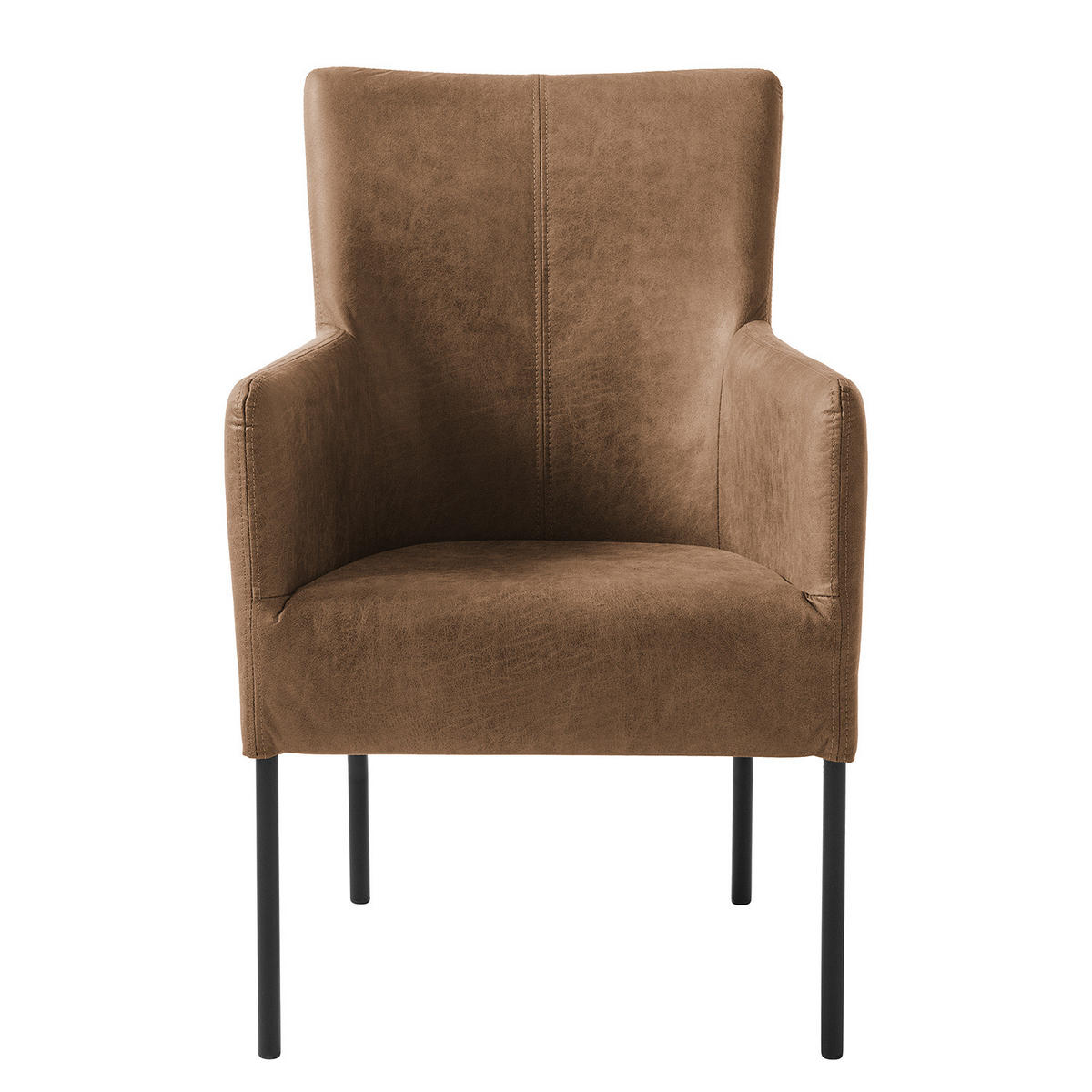 SESSEL - Antiklederlook - Grau, Textil (82/57/65cm) - home24