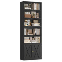 BÜCHERREGAL mit Türen schwarz 60 x 23,5 x 209 cm - Schwarz, Holzwerkstoff (60/209/23.5cm)