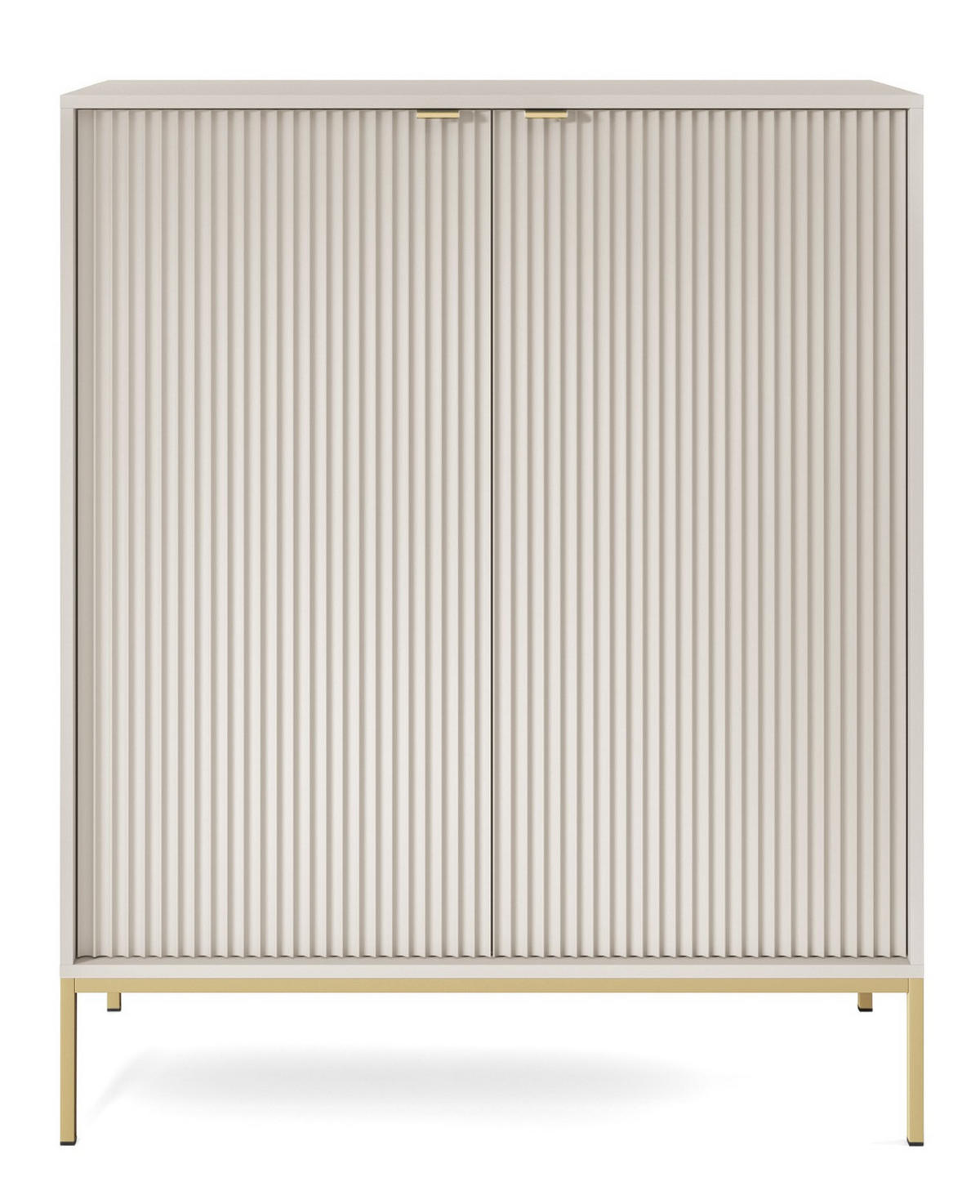KOMMODE Kaschmir NEW K104 Gerillt Goldfarben - Ecru, Holzwerkstoff (104/125/39cm) - Sepro Meble