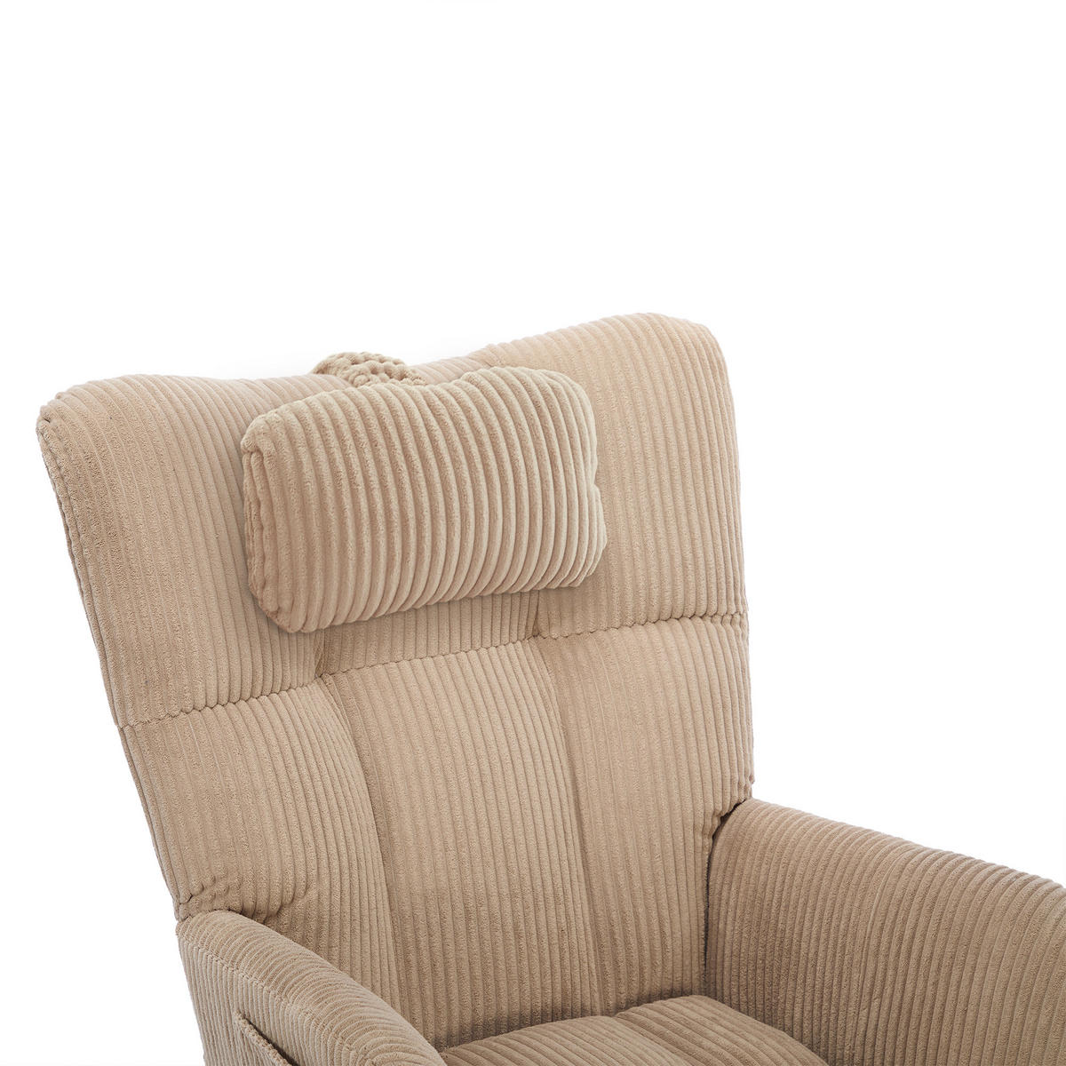 SCHAUKELSTUHL 102/65/92 cm, hoher Rücken 59 cm, Cordstoff, mit Nackenkissen, Braun - Braun, Textil (65/92/102cm) - Redom