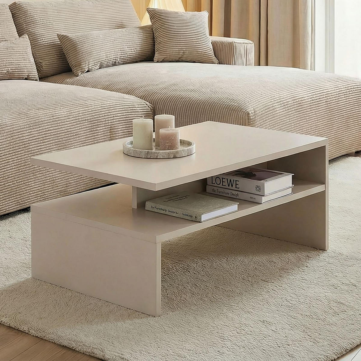 COUCHTISCH PAULINA Kaschmir - Kaschmir, Holzwerkstoff (60/90/42cm) - IDIMEX