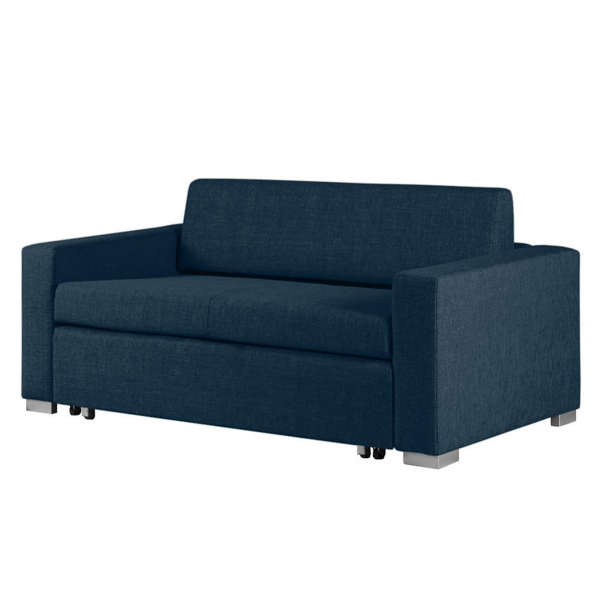 SCHLAFSOFA - Blau/Silberfarben, Textil (153/90/90cm) - home24