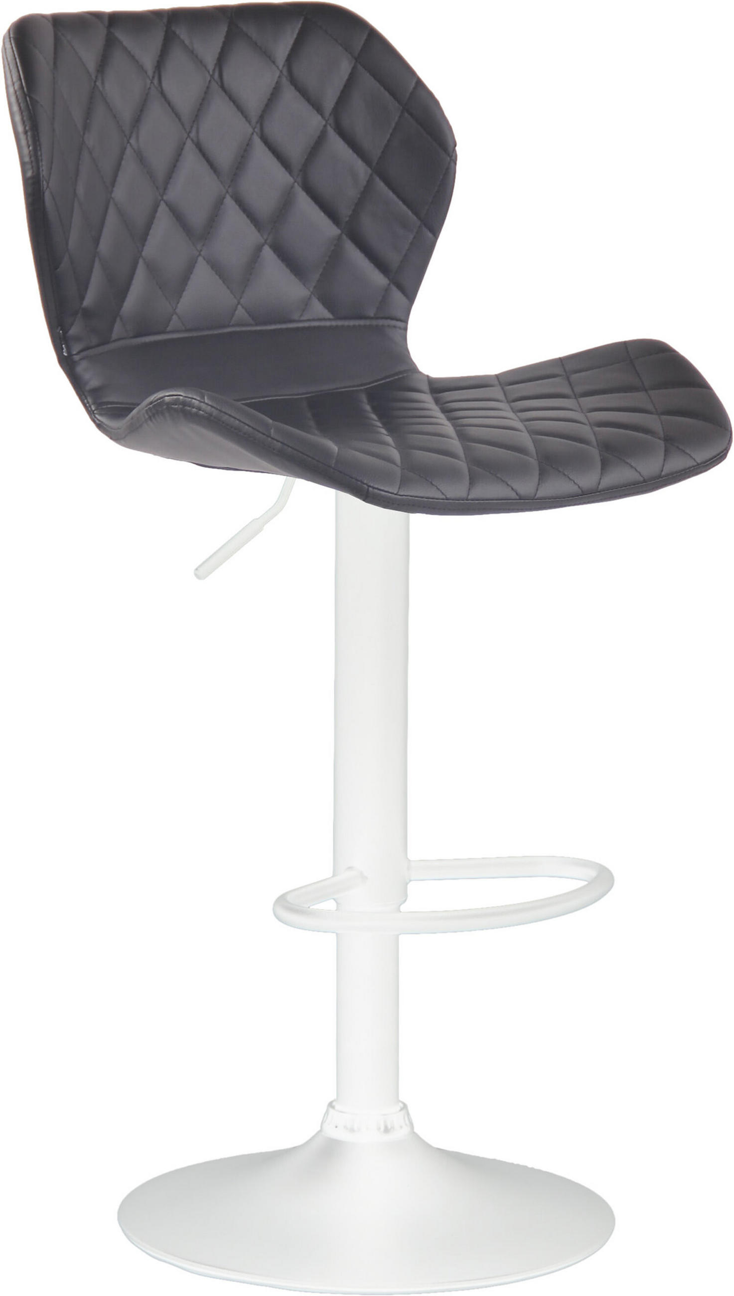 BARHOCKER Cora, Gestell weiß, Kunstleder Schwarz - Schwarz/Weiß, Kunststoff/Textil (47/100/51cm) - TPFLiving