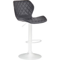 BARHOCKER Cora, Gestell weiß, Kunstleder Schwarz - Schwarz/Weiß, Kunststoff/Textil (47/100/51cm) - TPFLiving