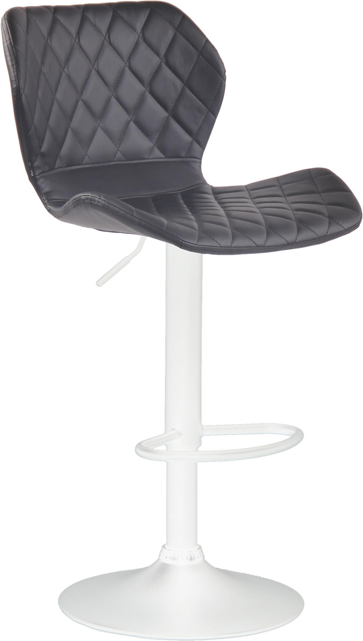 BARHOCKER Cora, Gestell weiß, Kunstleder Schwarz - Schwarz/Weiß, Kunststoff/Textil (47/100/51cm) - TPFLiving