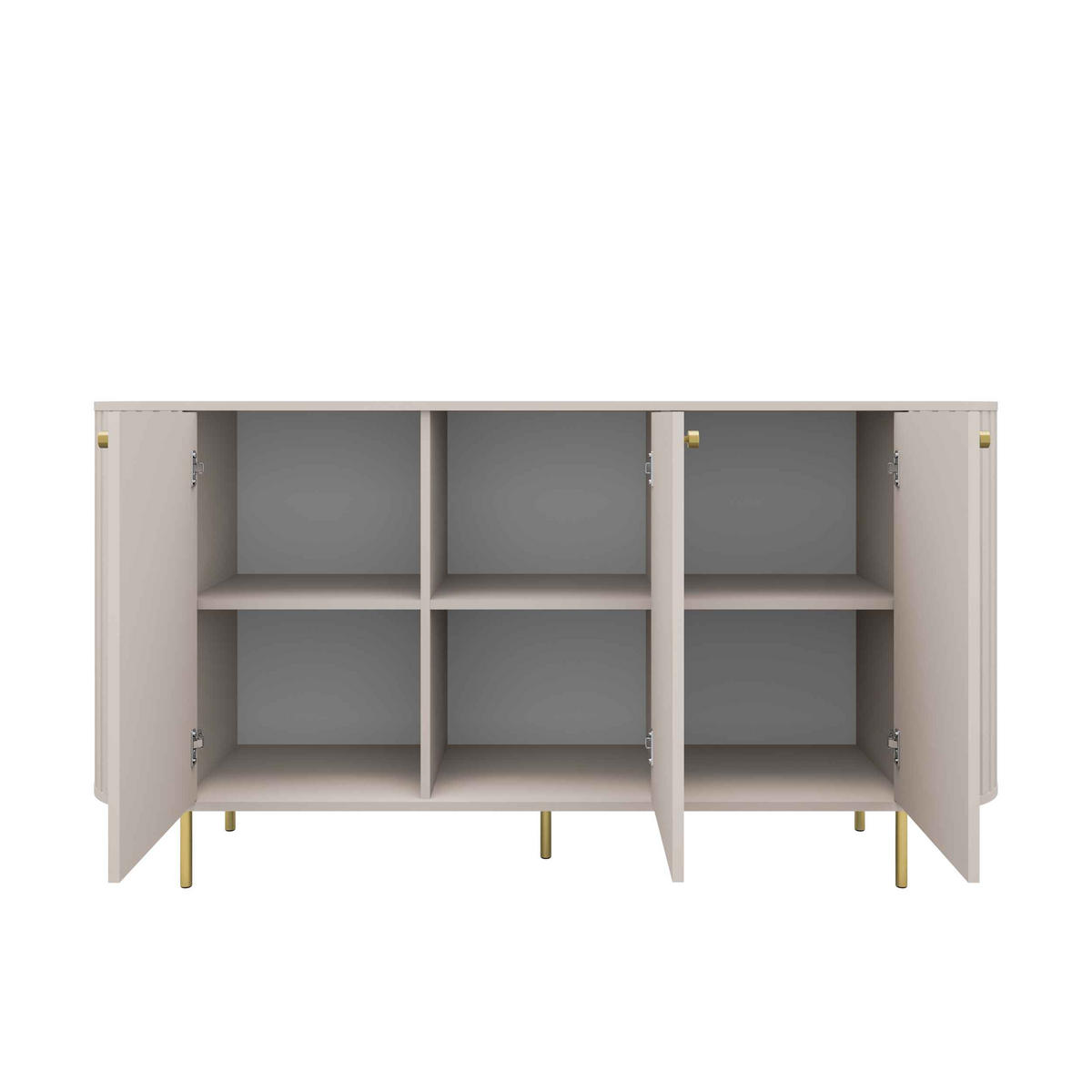KOMMODE BOLLA 164,6/85,4/42,3cm mit Schubladen 3 Türen Beige - Beige, Holzwerkstoff (164.6/85.4/42.3cm) - MASSENO