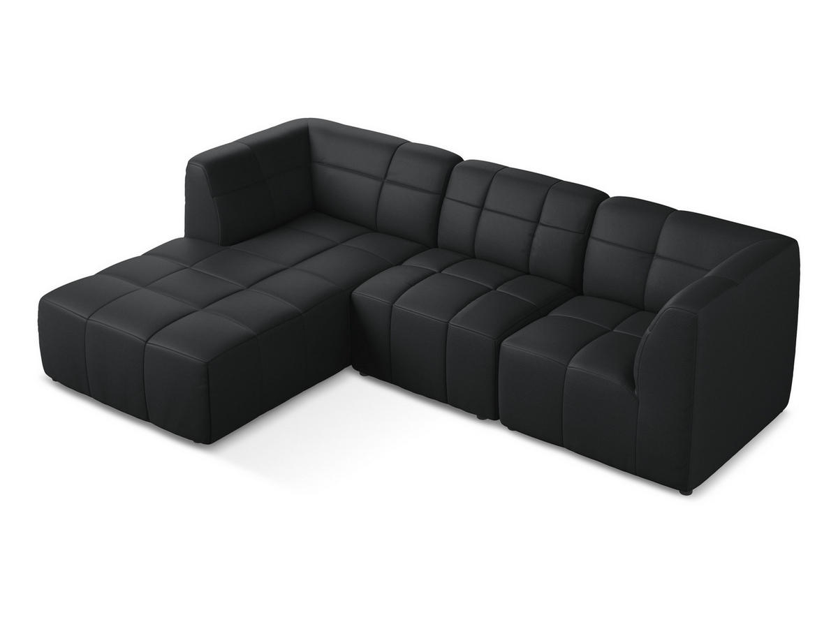 ECKSOFA Links Kunstleder Schwarz - Schwarz, Holzwerkstoff/Kunststoff (266/175cm) - Makamii