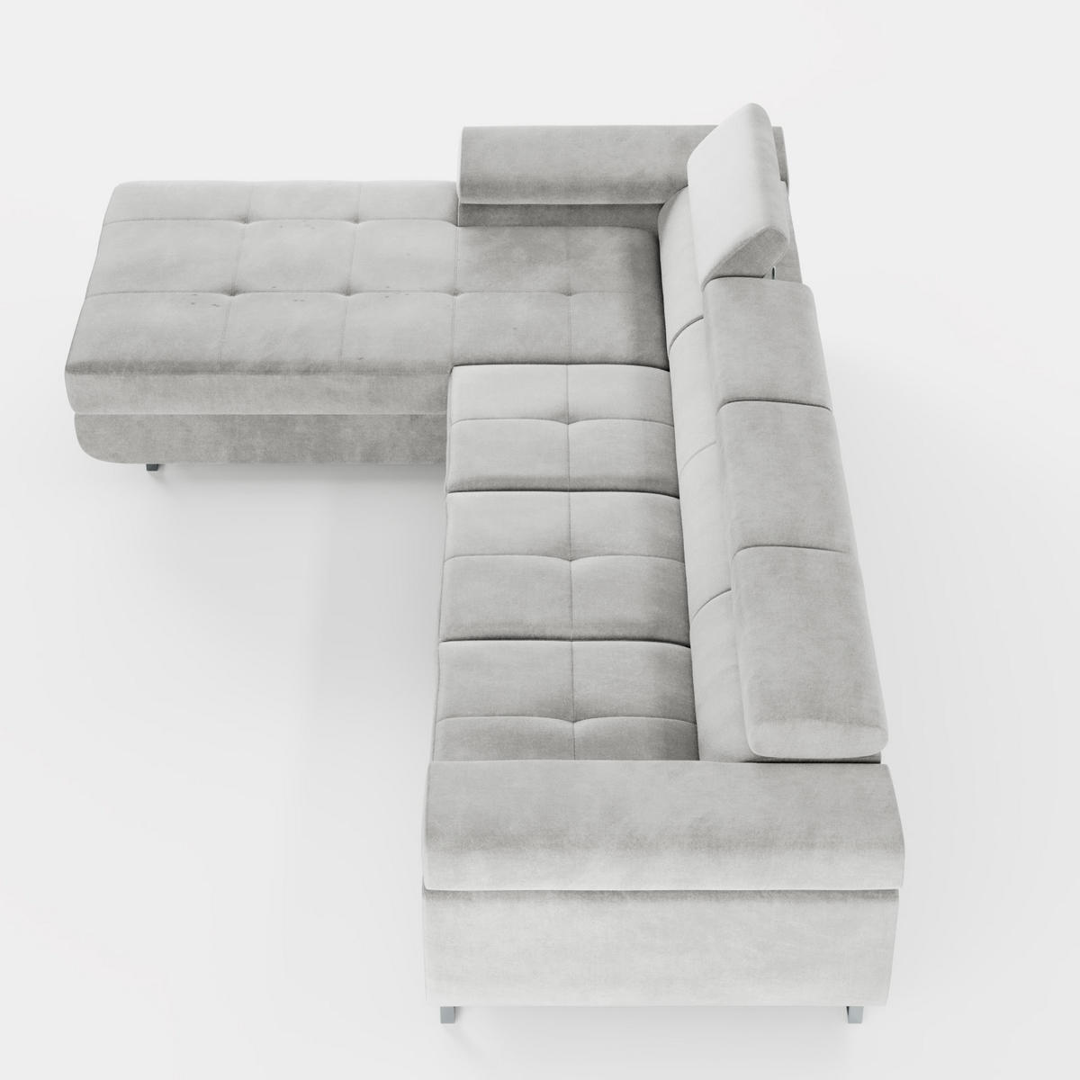 ECKSOFA VEMO CORE PLUS Links Schwarz Velours-Stoff mit Schlaffunktion und Bettkasten - Schwarz, Holz/Metall (335/205cm) - Barchello