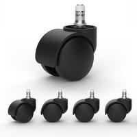 WEICHBODENROLLEN 50mm Nylon-schwarz: Steckbolzen 11x22mm mit Kunststoffring - Schwarz, Kunststoff (5/6/5cm) - Versee