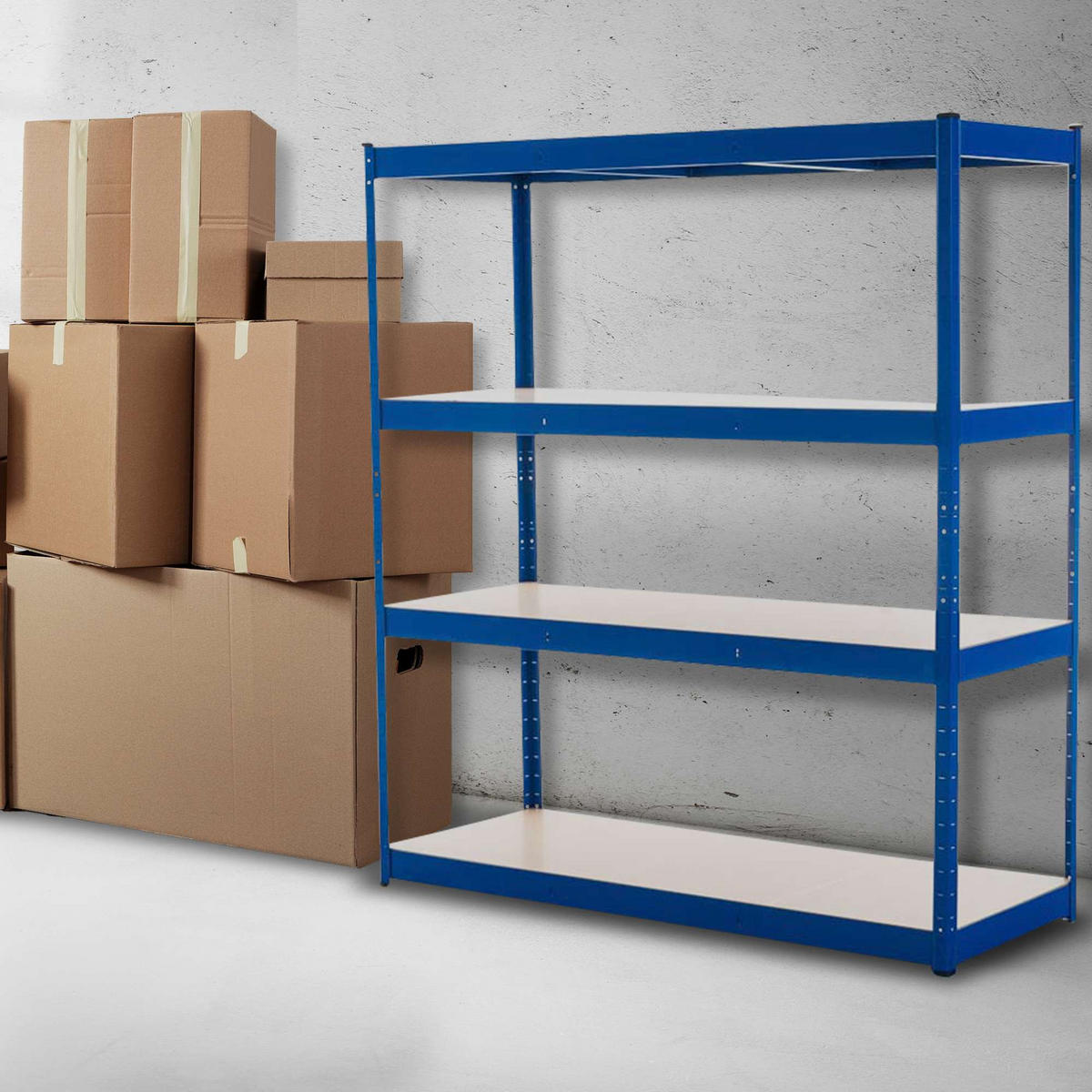 LAGERREGAL 160/60 cm Metall Blau - Blau, Metall (160/180/60cm) - CLP