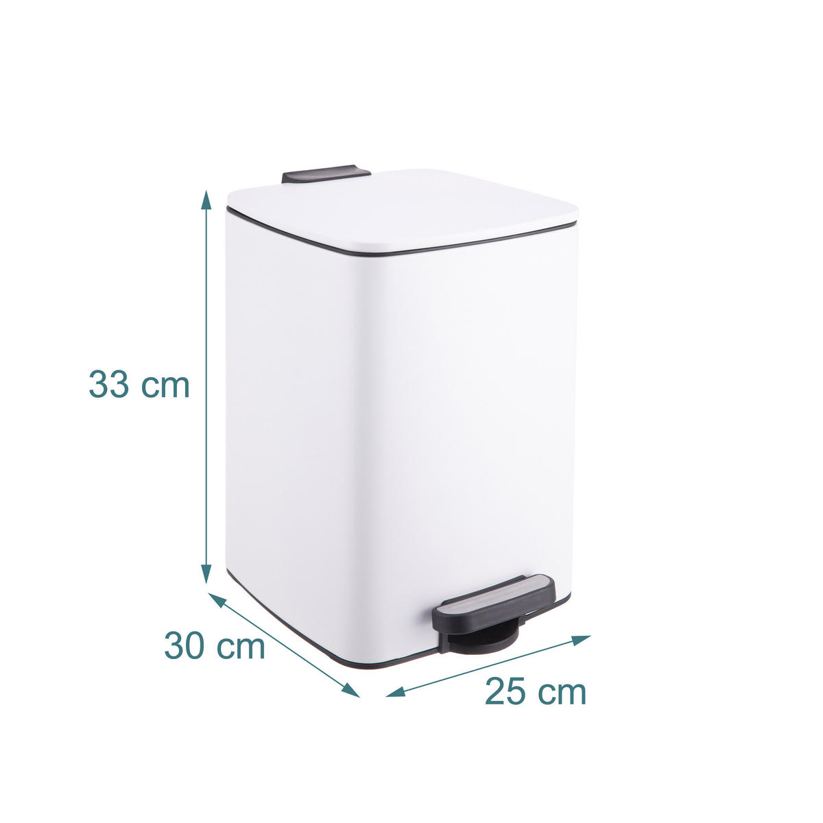 MÜLLEIMER - Weiß, Kunststoff/Metall (25/33/30cm) - Relaxdays