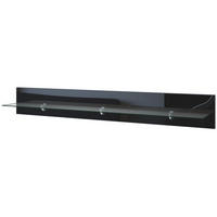 WANDREGAL Bari Schwarz Hochglanz - Schwarz Hochglanz, Holzwerkstoff (146/20/19cm) - Vladon