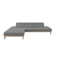 ELEKTRISCHES ECKSOFA Links MONA 316x205x85 Grau Bouclé - Silberfarben/Grau, Holzwerkstoff/Textil (316/205cm) - ALTDECOR