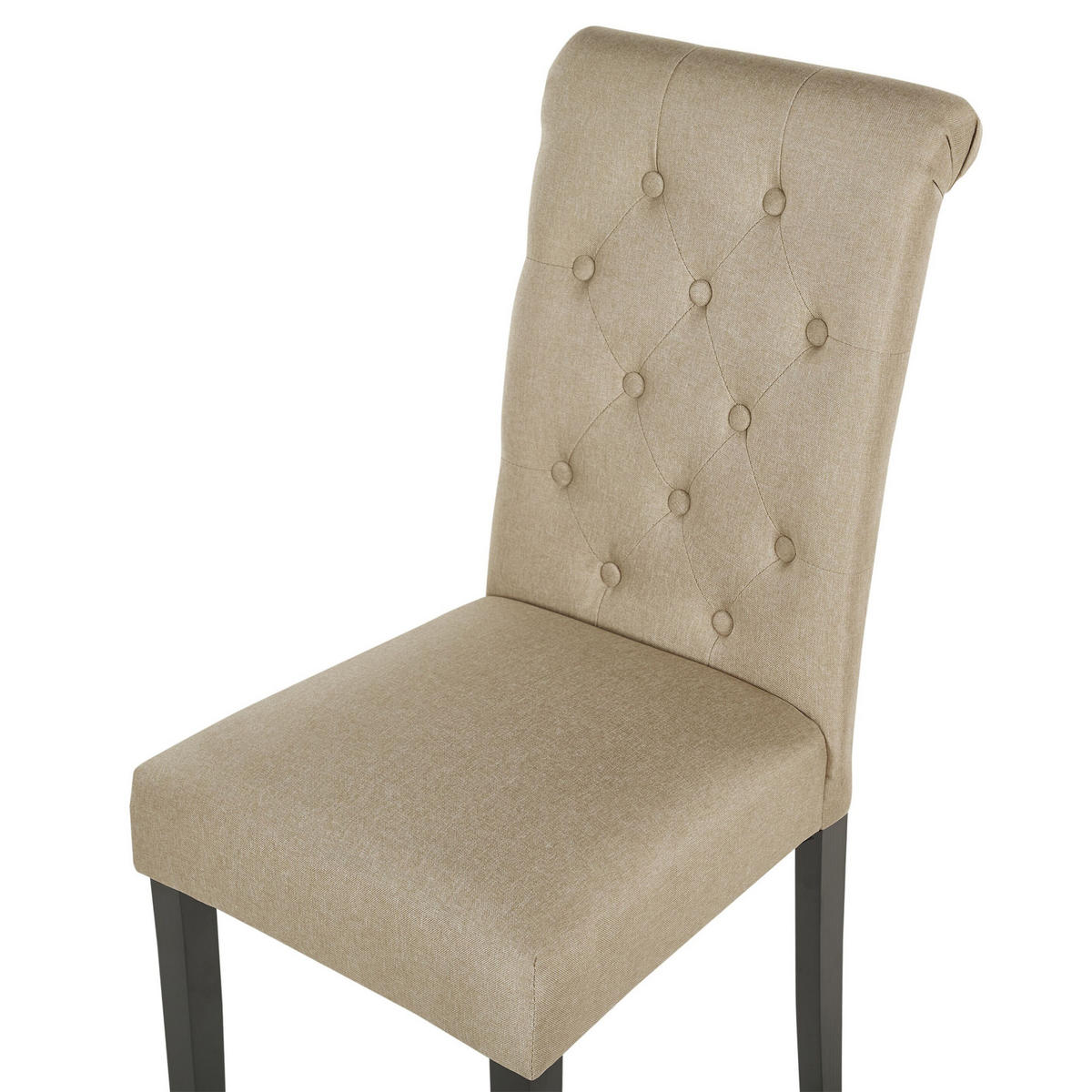 ESSZIMMERSTUHL 2er-Set Polsterbezug Beige Velva - Sandfarben, Holz/Textil (46/98/48cm) - Beliani