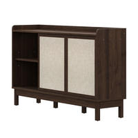 SIDEBOARD Naturfarbe mit Schiebetüren 150×39,5×80 cm aus Spanplatte - Nussbaumfarben, Holzwerkstoff (150/80/39.5cm) - Luhomfu