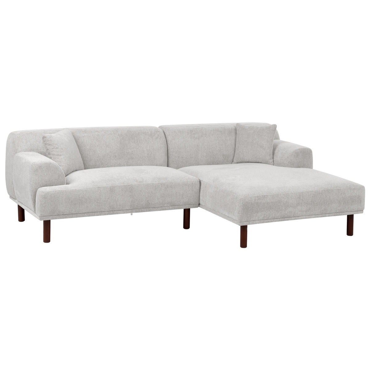 ROHOVÁ POHOVKA 3-místná Látka Světle šedá levostranná Holt - světle šedá, textil (241/159cm) - Beliani