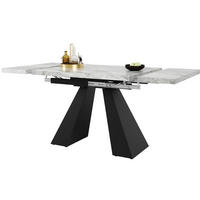 JÍDELNÍ stůl 99-159/74/77 cm černo-šedý z MDF a kovu s rozkládací deskou - černá, kompozitní dřevo (159/74/77cm) - OKWISH