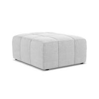 POUF Bouclé Stoff Grau - Silberfarben/Schwarz, Holzwerkstoff/Kunststoff (75/41/90cm) - Makamii