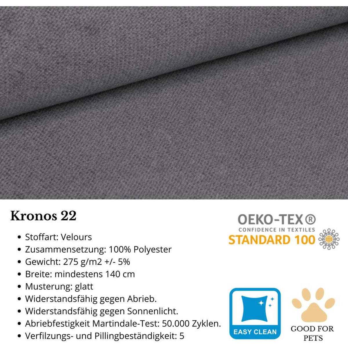 SOFA 3-SITZER Belweder Velours grau - Wengefarben/Grau, Holz/Textil (268/95/94cm) - Beautysofa