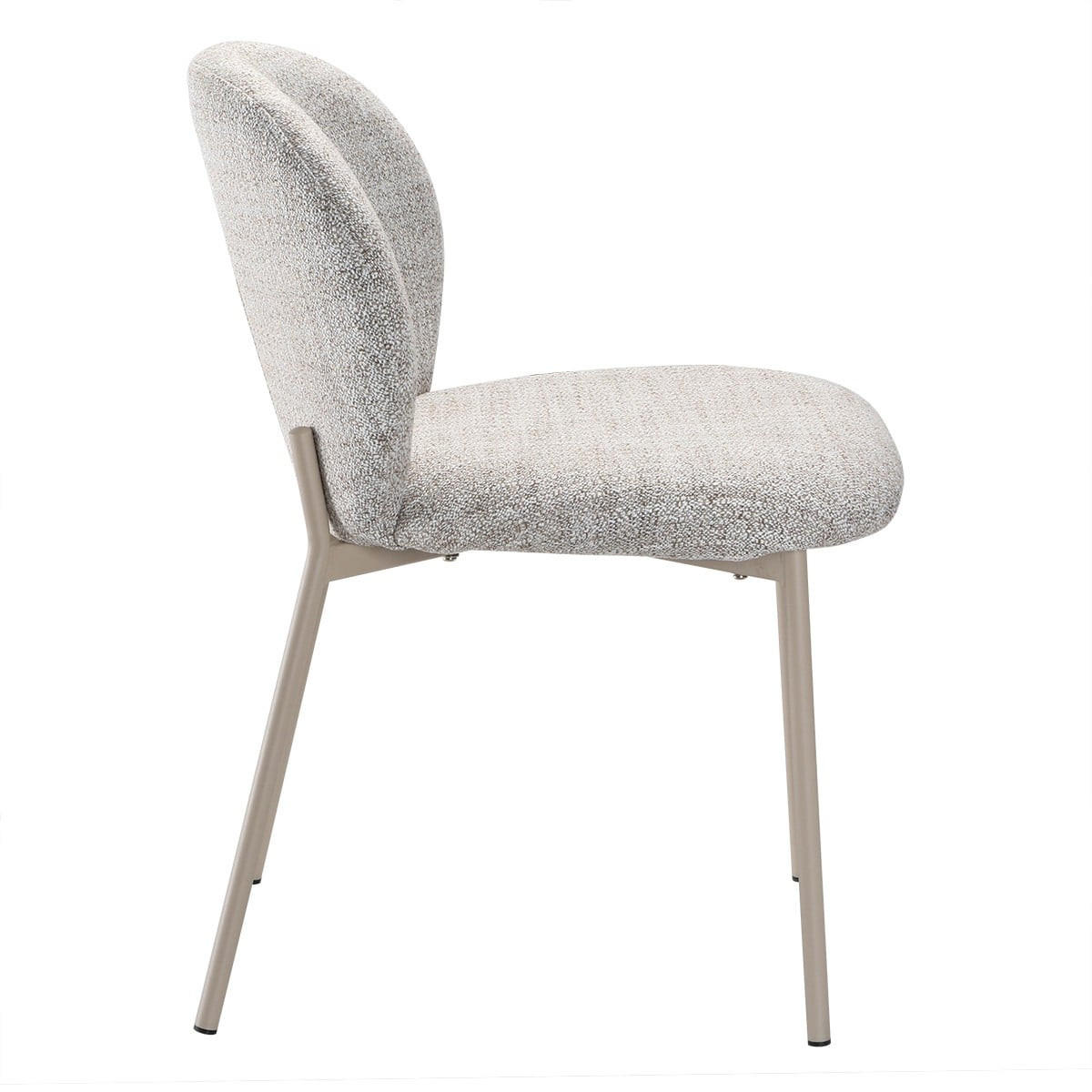 SET med 2 stolar i melerat beige tyg, 60 cm breda - AMBRE - Beige, Textil (48/80/60cm) - Calicosy