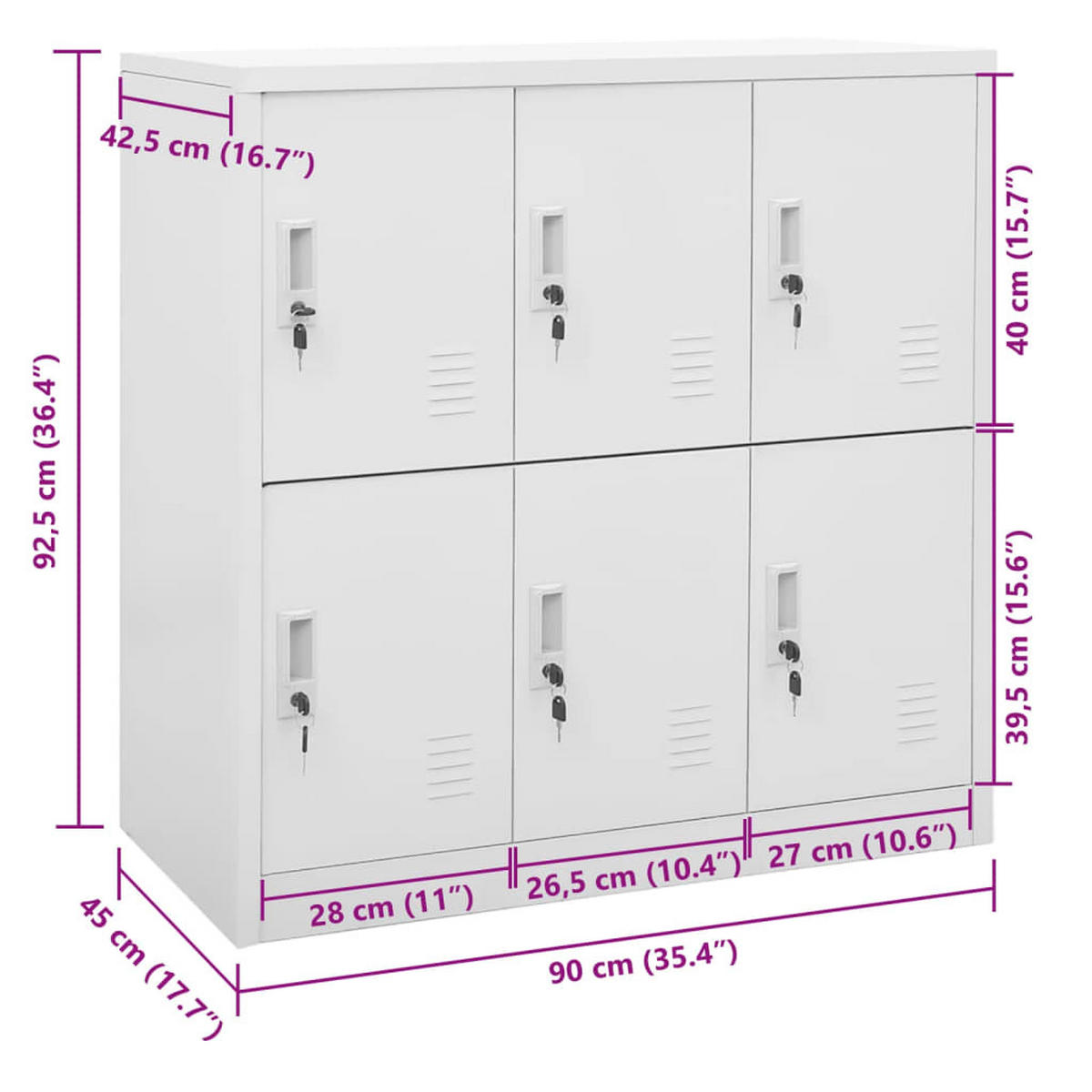 MEHRZWECKSCHRANK Sanders 90/45/92.5 cm - Grau, Metall (90/92.5/45cm) - Nettlife