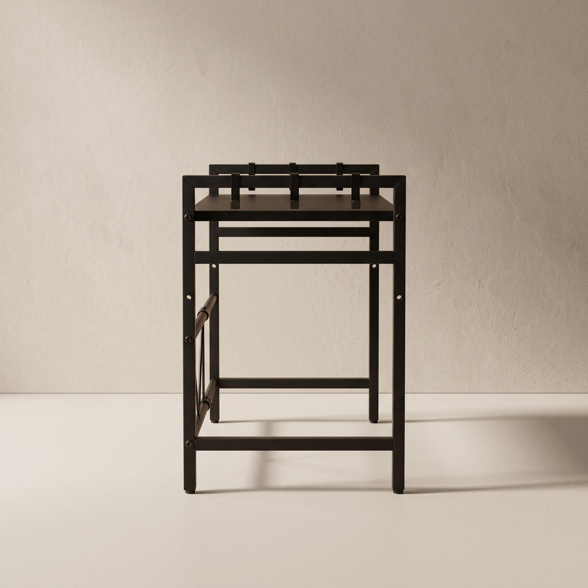 REGAL über der Mikrowelle mit Haken 63/32/44 cm - Schwarz, Metall (32/44/63cm) - BOXIMO