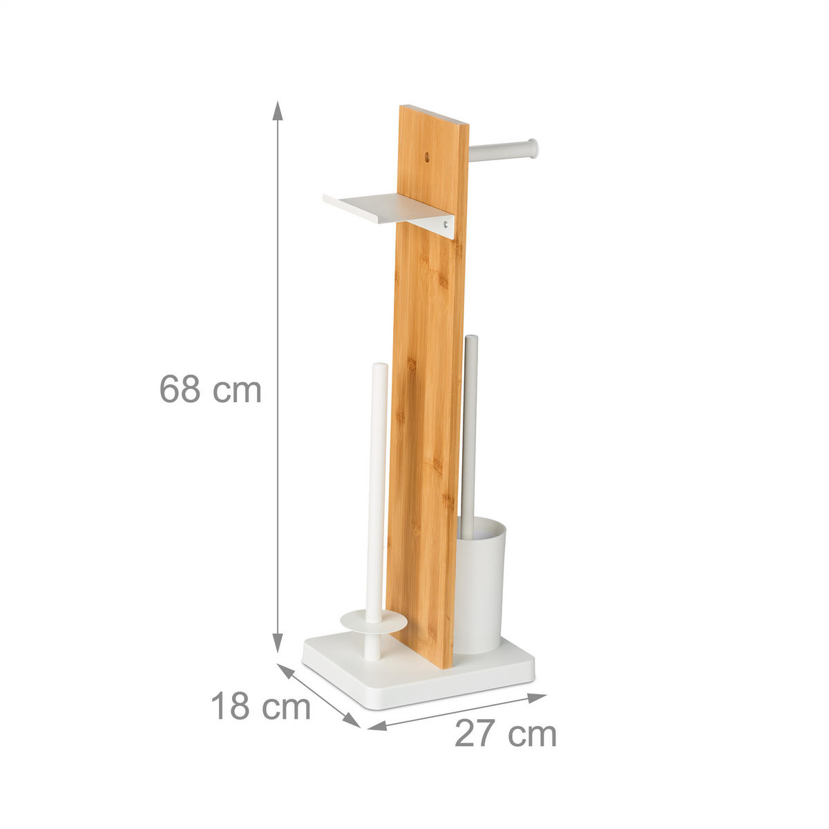 WC-GARNITUR - Weiß, Holz/Kunststoff (27/68/18cm) - Relaxdays