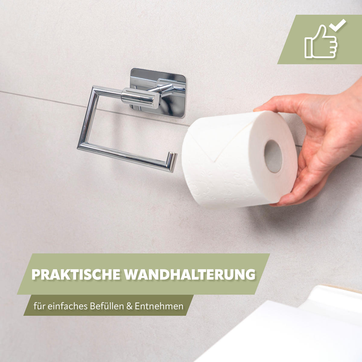 TOILETTENPAPIERHALTER LUCENTE TAPE - Chromfarben, Metall (15.5/12/6cm) - bremermann