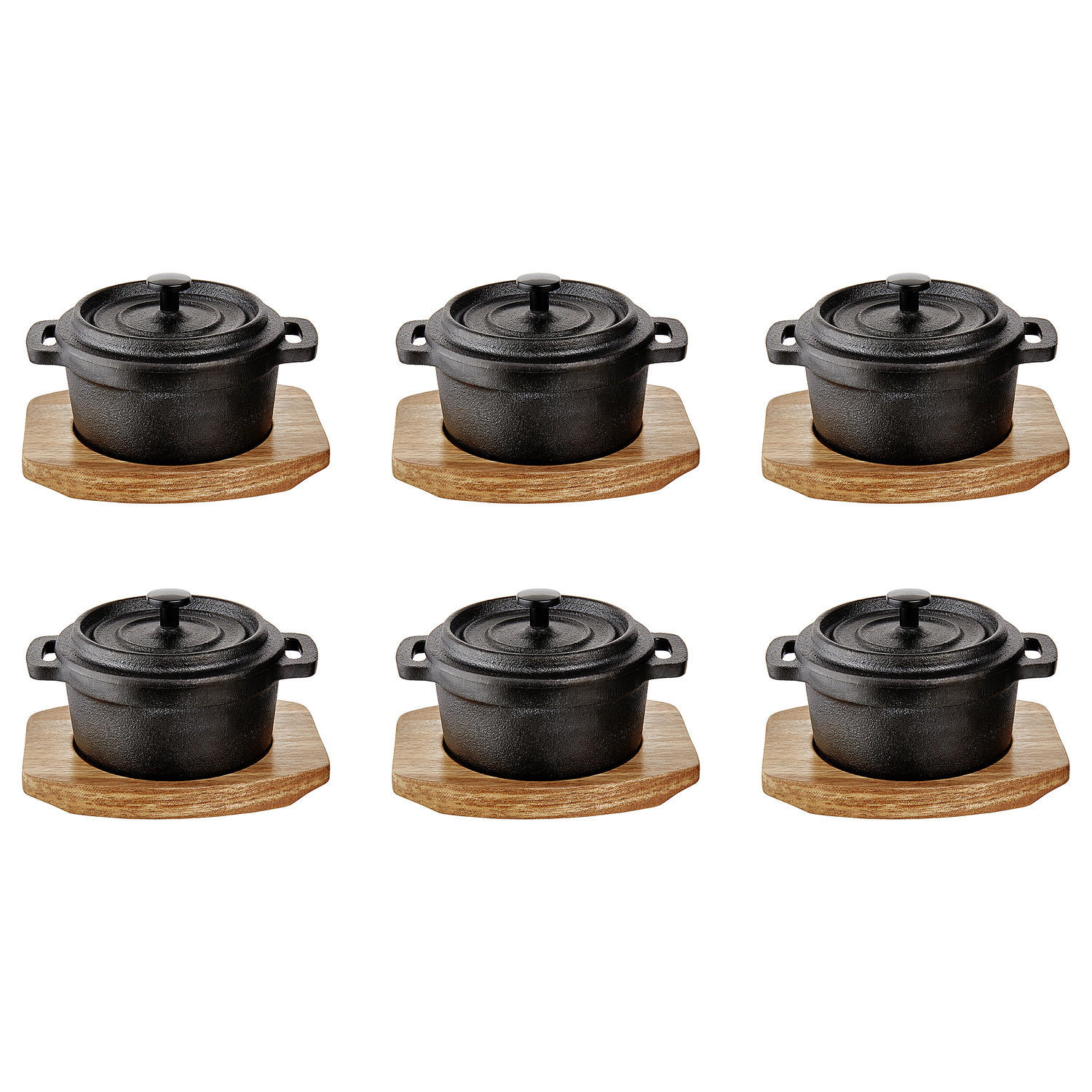 SERVIERTOPF (6er Set) Hot Iron - Schwarz, Metall (14/11/9cm) - Butlers