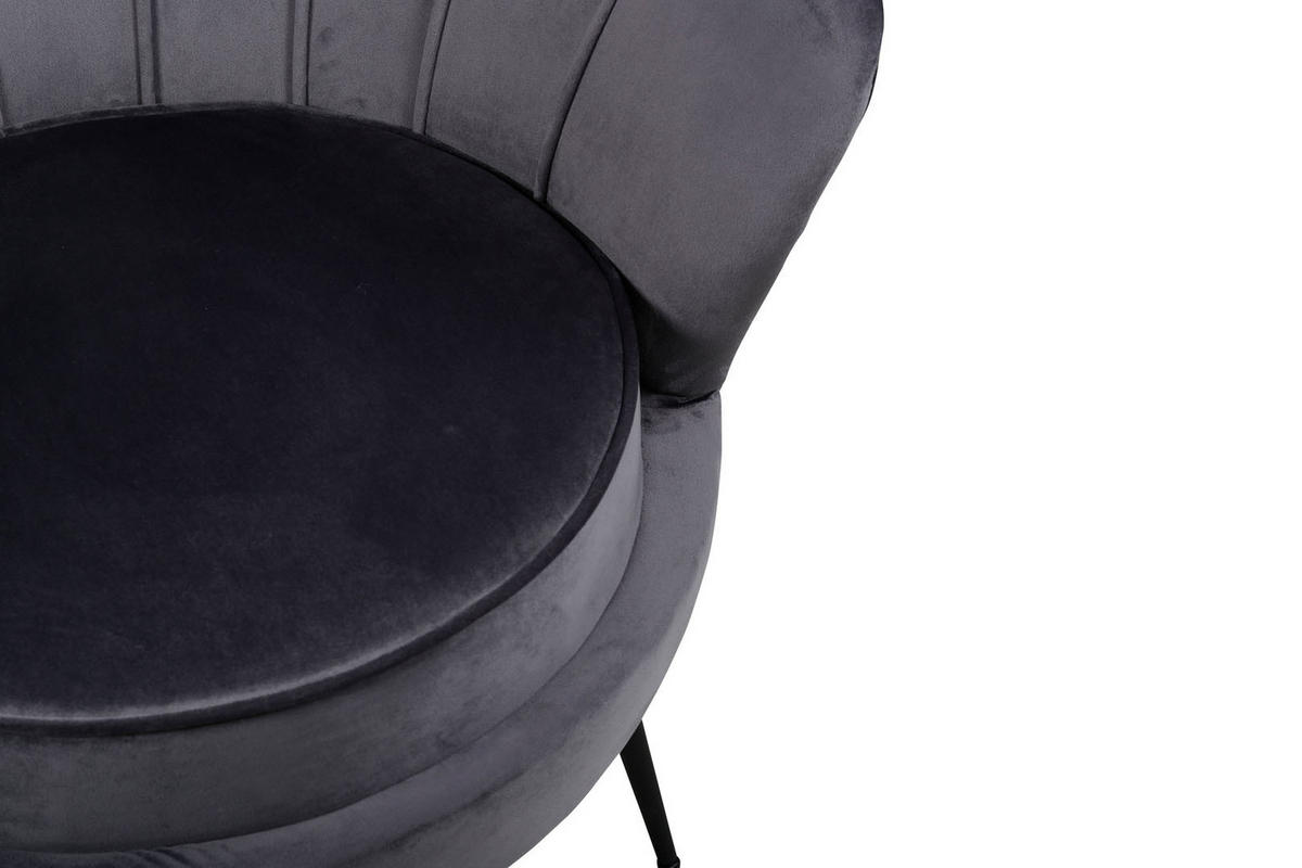 SESSEL Nice Velours Grau - Grau, Textil/Metall (83/75/76cm) - ebuy24