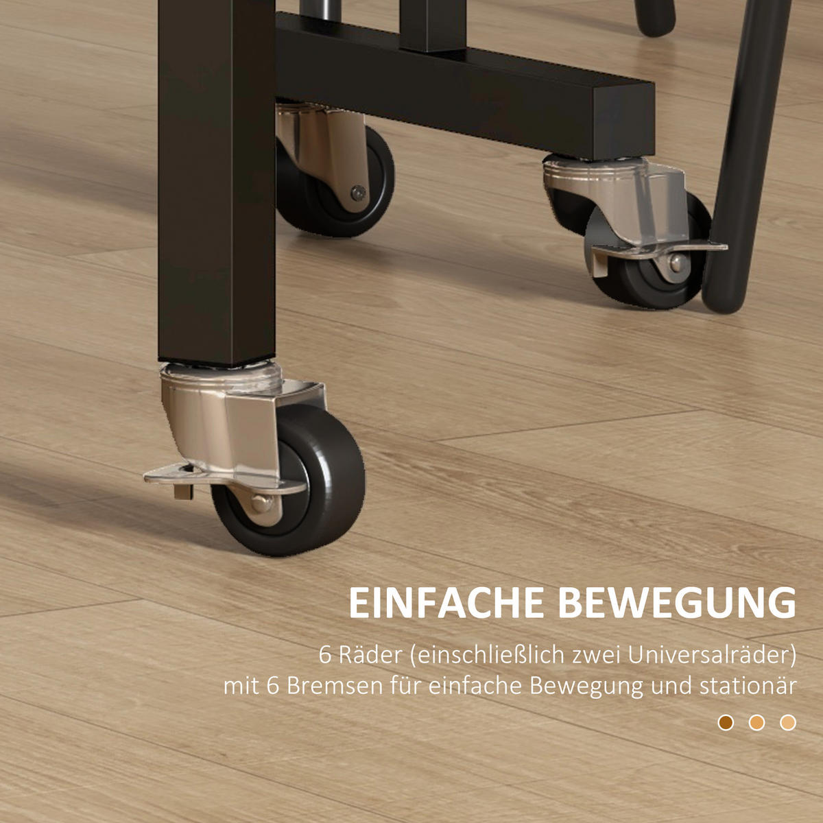 ESSTISCH, Küchentisch mit Rollen, Klapptisch für 4-6 Personen, für Küche, Grau - Grau, Holzwerkstoff (80/73/120cm) - HOMCOM