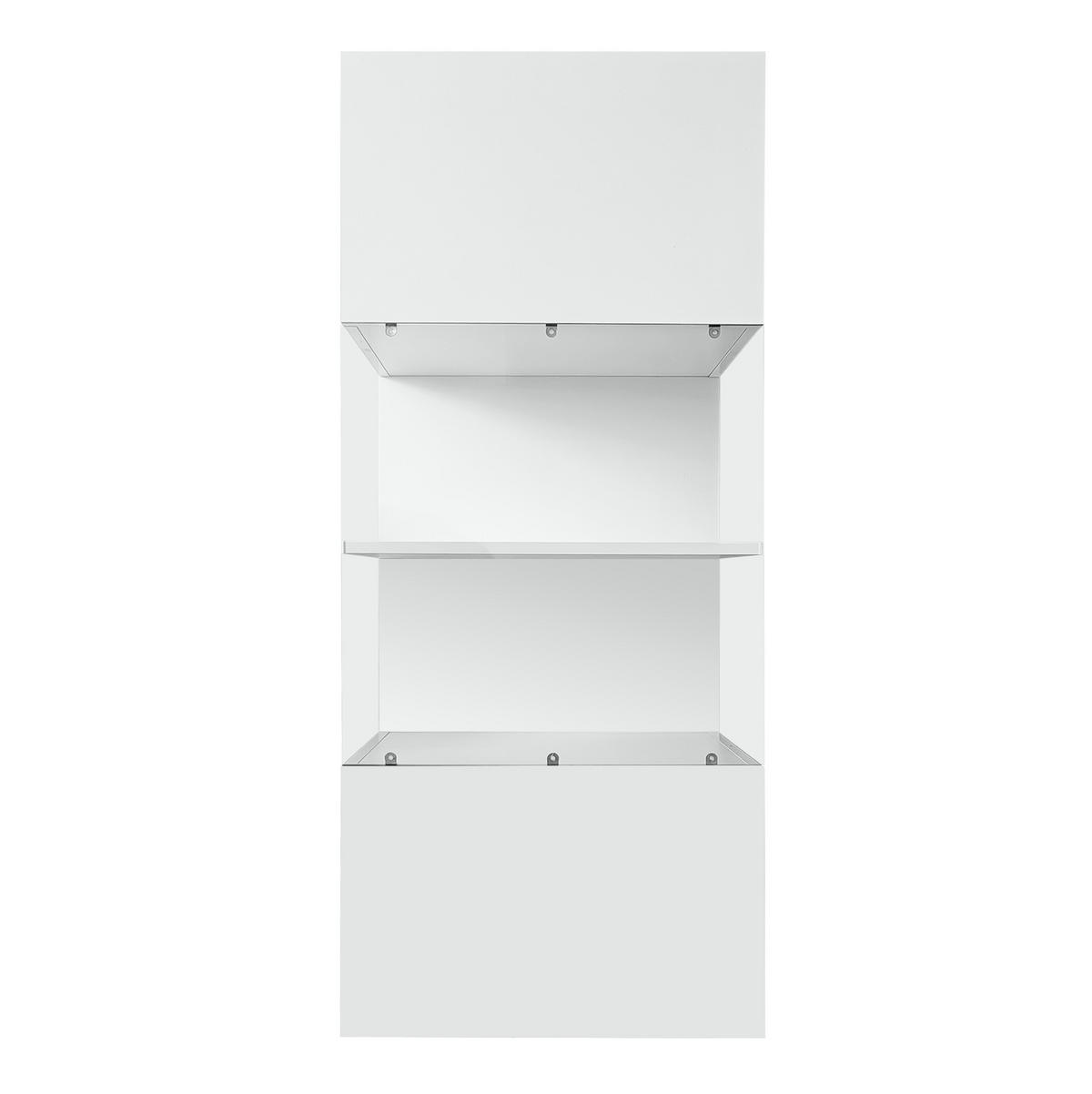 COUCHTISCH 120/50/38,5 cm in Weiß mit LED-Beleuchtung und seitlichem Stauraum - Weiß, Holzwerkstoff (120/50/38.5cm) - Flora Grace